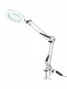 Лампа настольная с лупой и подсветкой для работы 10х Орбита OT-INL90 Белая